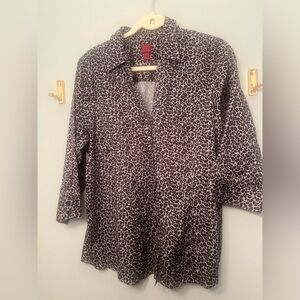 212   1X button down shirt leopard print